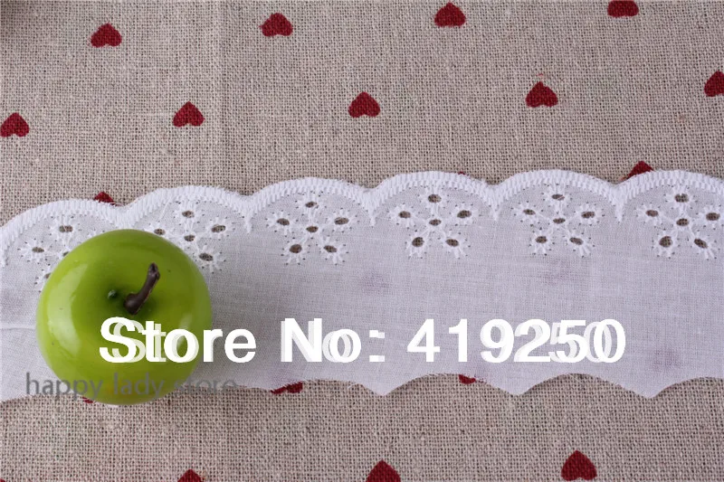 150 ярдов 100% хлопок кружево Белый Хлопок рюшами ушко кружева 4 см