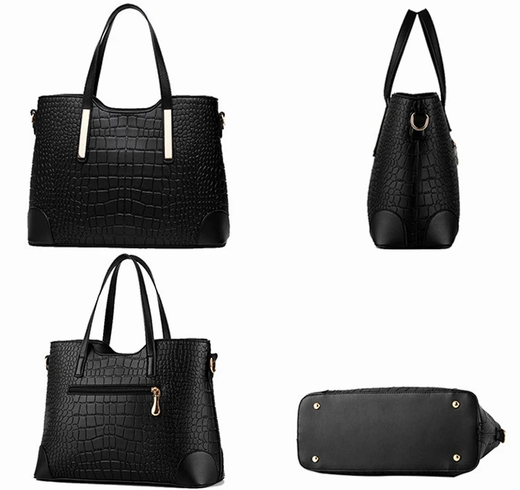 2019 Luxury Crocodile Big Composite Women Handbag Famous Brand Design Bucket Tote Solid Fashion Shoulder Bag Elegant Lady DXF02 | Багаж и
