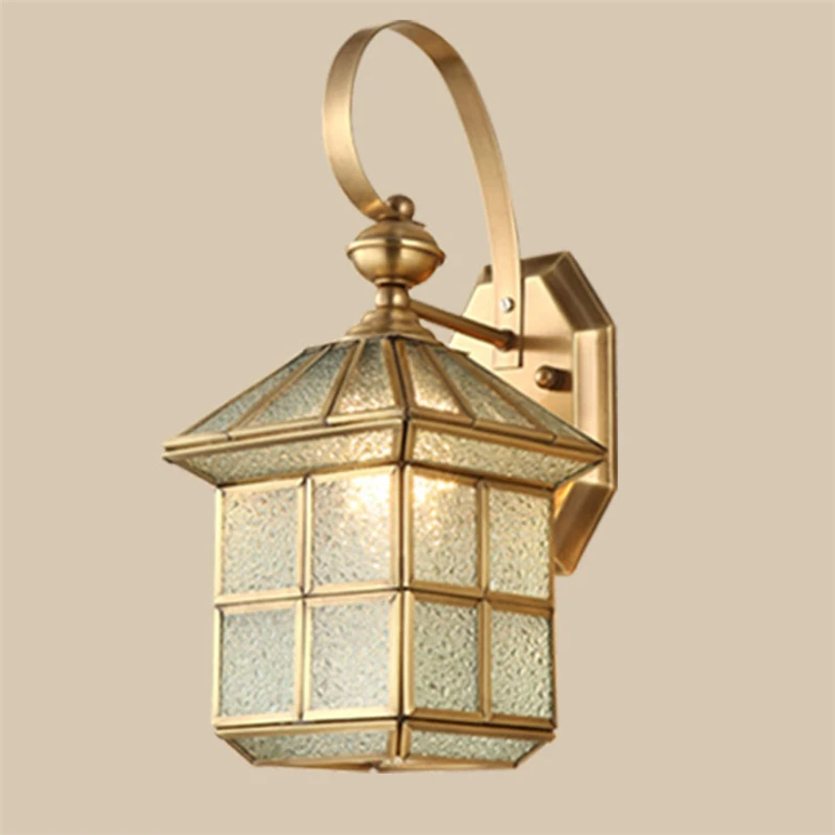 Европейская медная уличная настенная лампа водонепроницаемый светодиодный