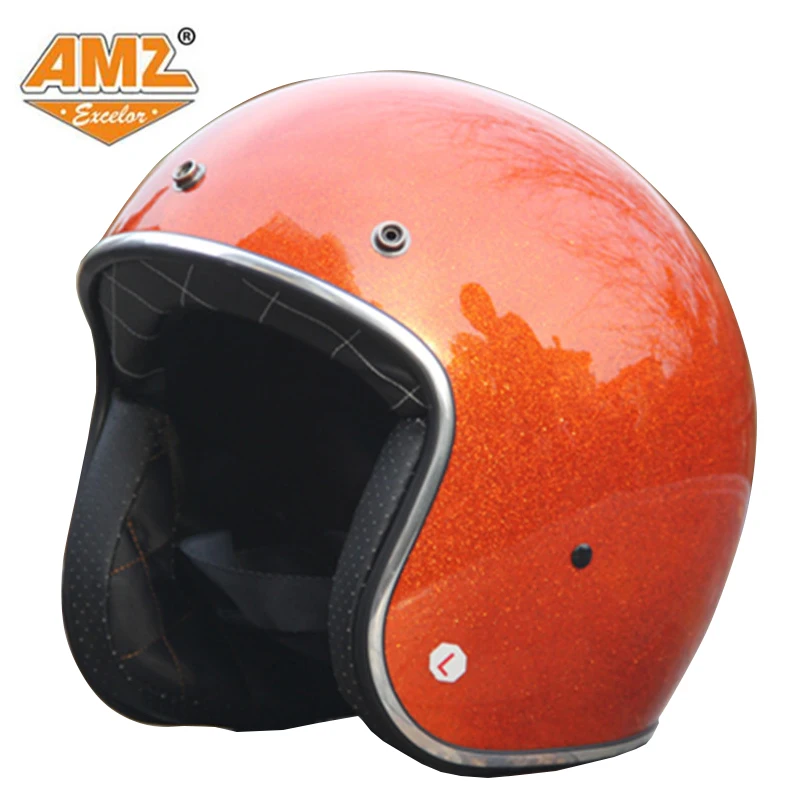 AMZ мотоциклетный шлем с открытым лицом в горошек модный винтажный популярный |