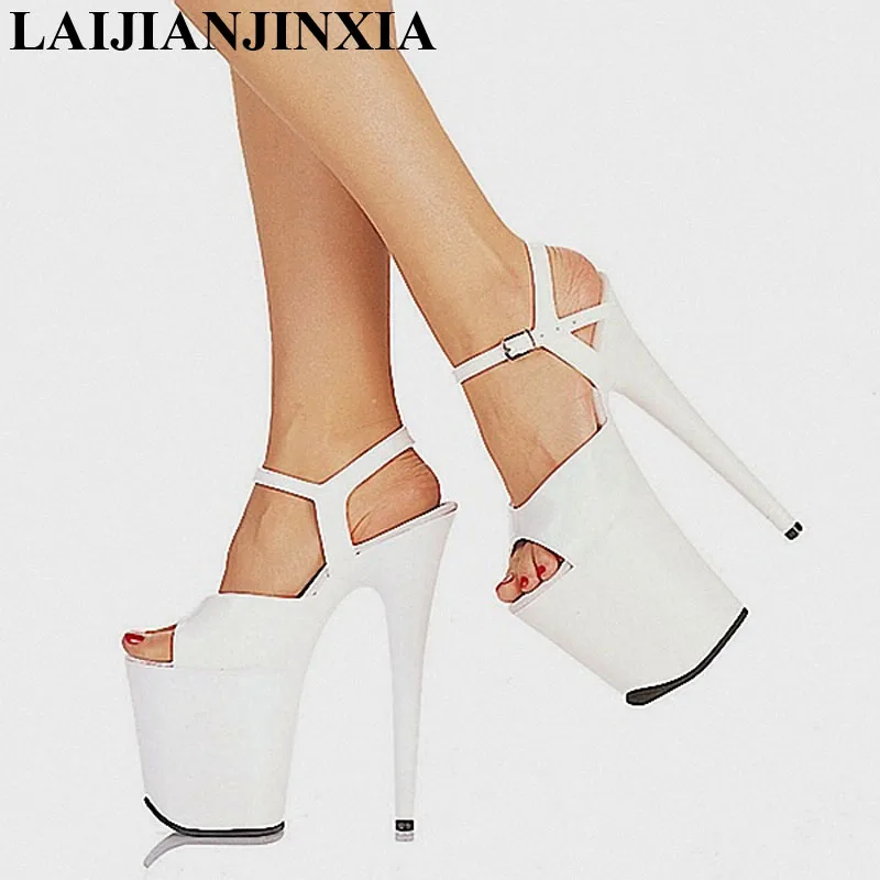 

LAIJIANJINXIA New Brand Mature Nightclub Women's Shoes Unique Temperament Lady Shoes Sexy Legs Shows 20 CM High Heel Sandals