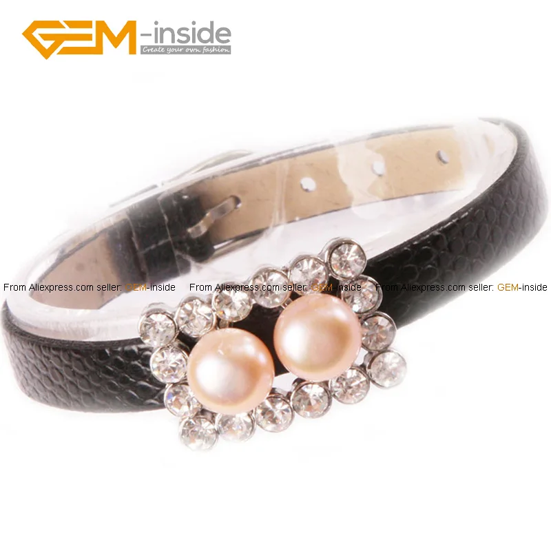 Жемчужный браслет с жемчугом 8-9 мм Прямоугольный из нержавеющей стали