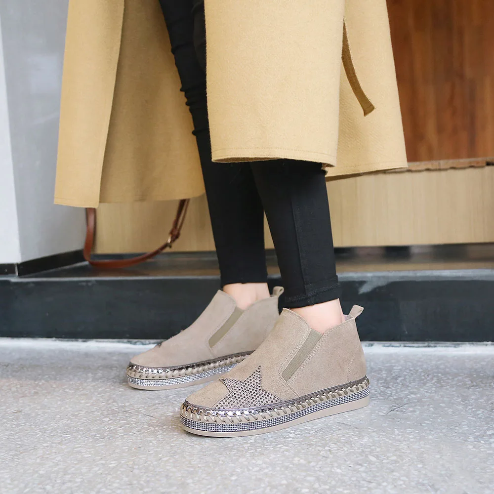 Женские лоферы на платформе ручной работы туфли из натуральной кожи плоской