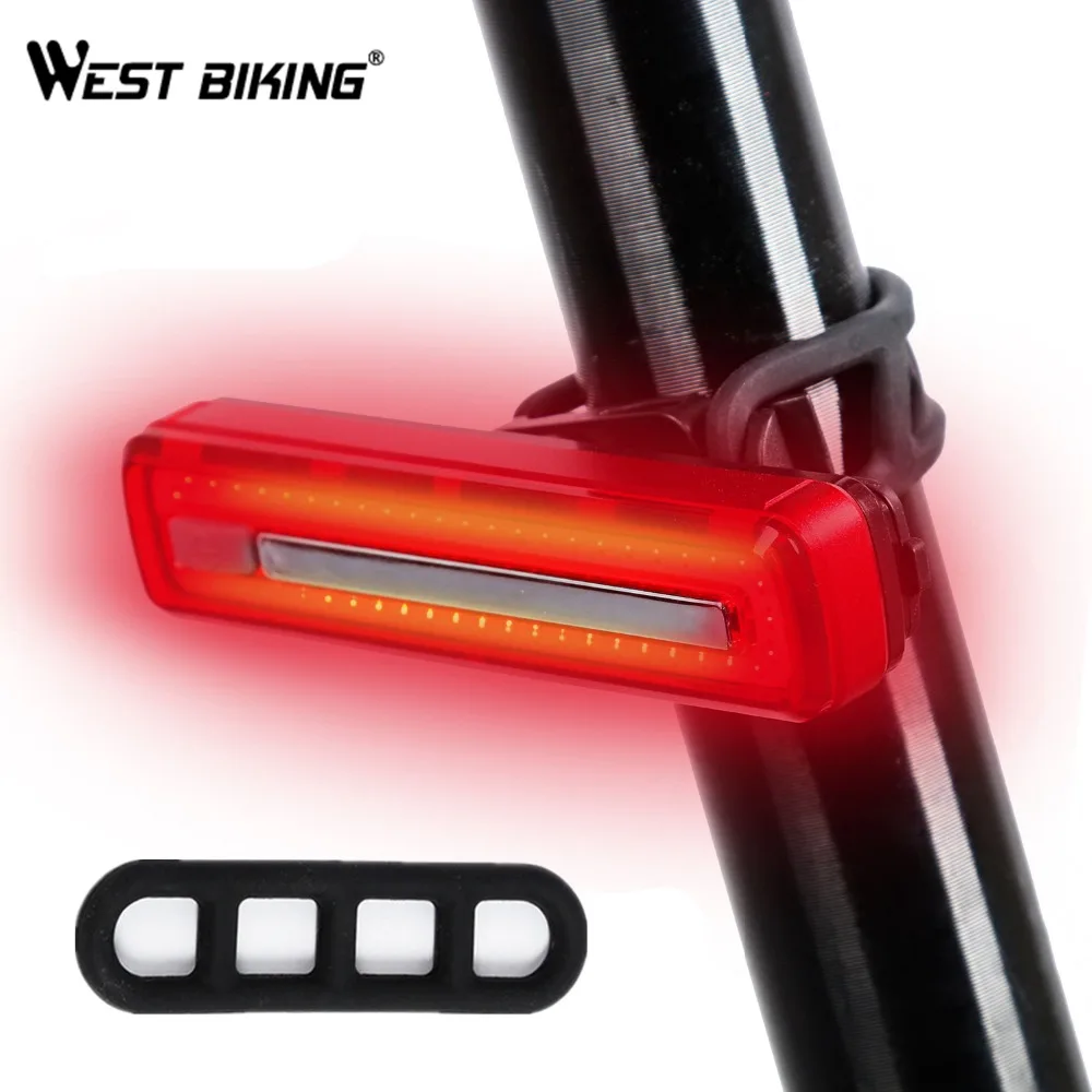 WEST BIKING велосипедный USB Перезаряжаемый задний светильник водонепроницаемый 360 Вращающийся велосипедный сигнальный фонарь мощный светодиодный велосипедный безопасный задний светильник