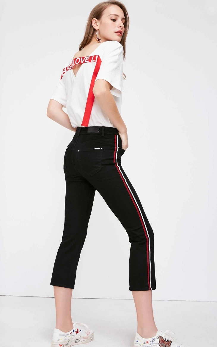 Vero Moda узкие джинсы капри с боковой отделкой джинсовые брюки женские | 31836I507