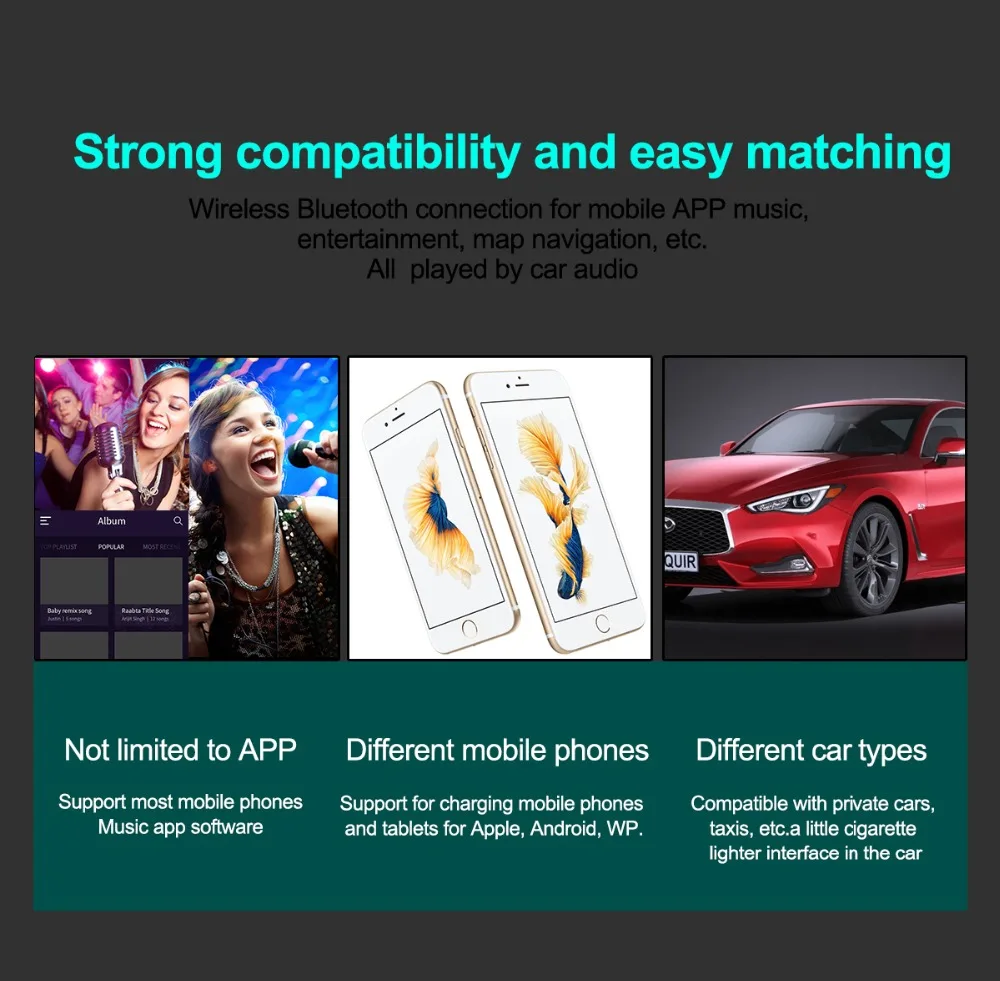 JINSERTA Bluetooth FM передатчик Автомобильный mp3 плеер FM модулятор громкой связи двойной USB 2.1A быстрое зарядное устройство для iPhone X