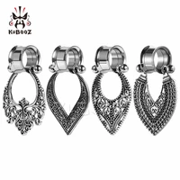 kubooz screw ear gauges stainless steel dangle expanders plugs tunnels studs earrings piercing body jewelry fashion gift
