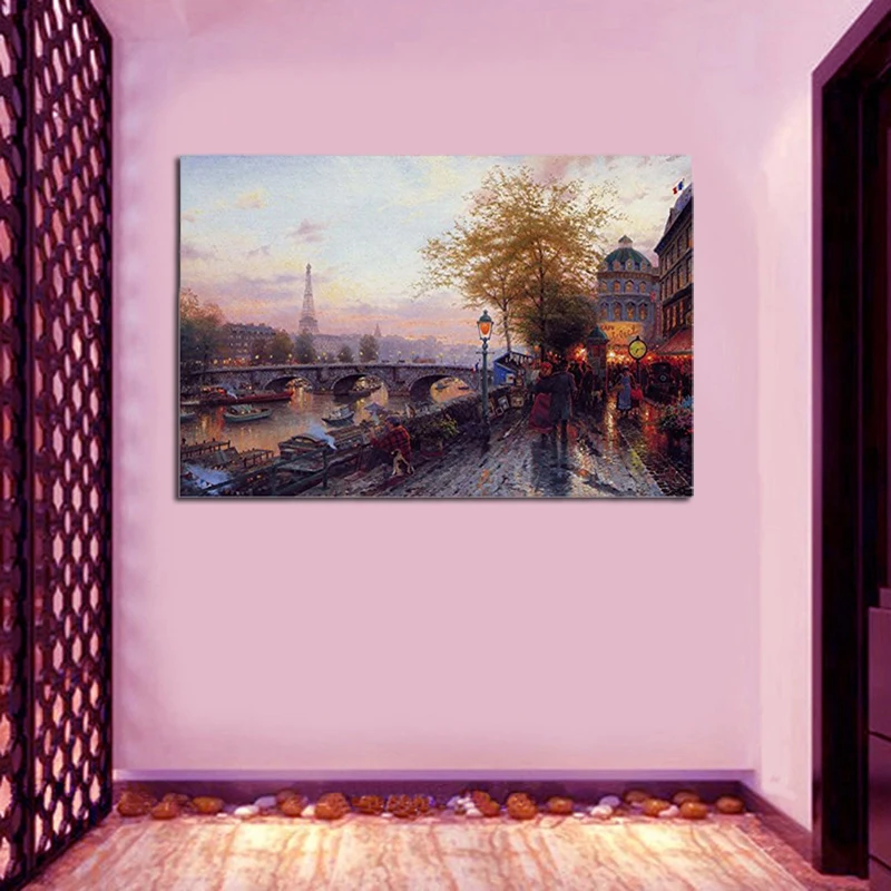 

Printed Poster Wall Art Home Decor HD Prints Oil Paintings On Canvas Paris Eiffel Tower Landscape Beautiful Art For Living Room