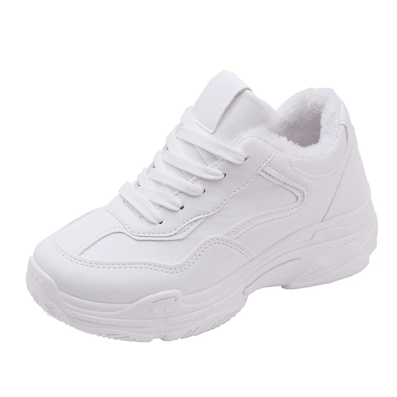 

Fashion Women Casual Shoes Suede Leather Plush Platform Shoes Women Sneakers Ladies White Trainers Chaussure Femme