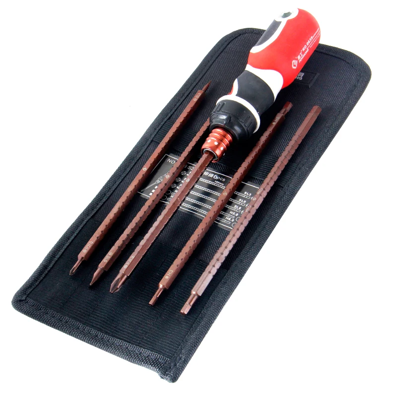 Набор отверток 6 в 1 трещотка удлинитель S2 телескопическая шлицевая рукоятка Phillips