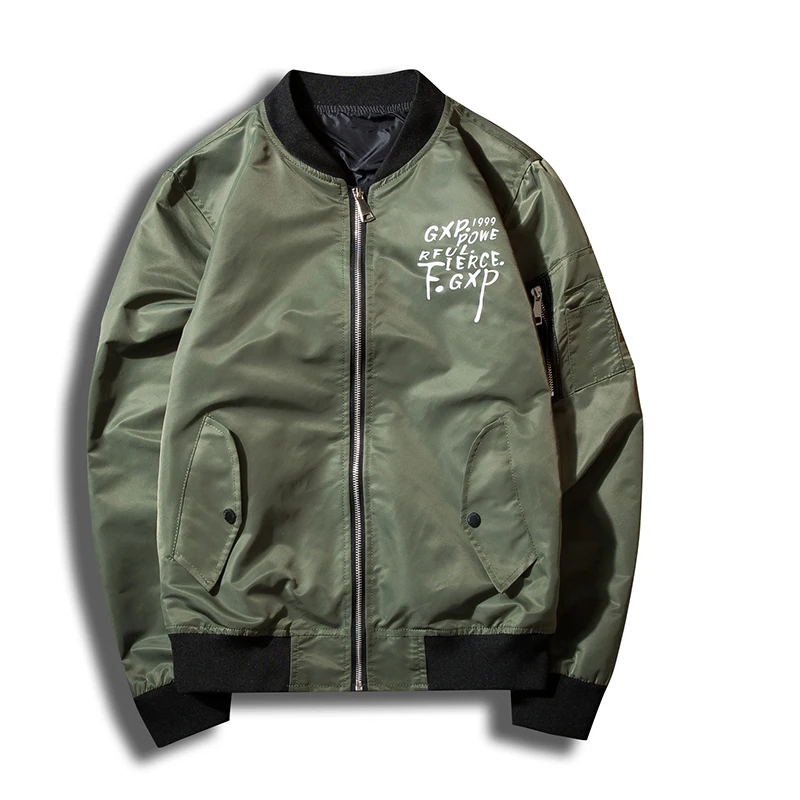 Весна Повседневная куртка Для мужчин с надписью мощный Fierce на спине полиэстер