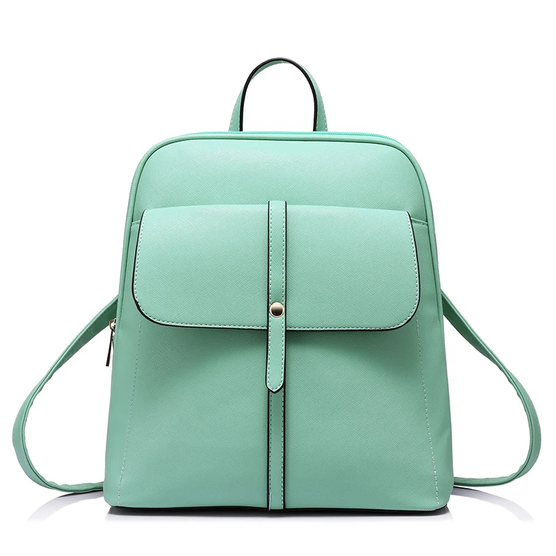 Mint Green Женский небольшой рюкзак LOVEVOOK, школьный портфель для девочек подростков, дамский коралловый рюкзак на молнии для лета, изготовлен из искусственной кожи - Цвет: Mint Green
