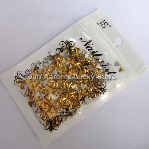 Треугольные diy акриловые 3d металлические украшения для ногтей Стразы заклепки