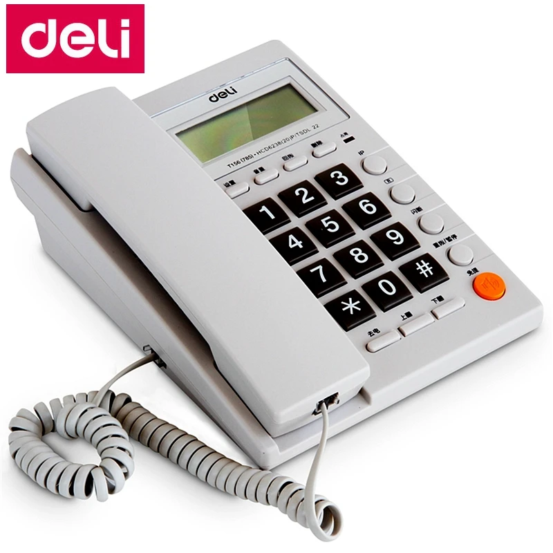 Deli 785 Тип сиденья телефон настенный доступны проводной телефон домашний офис телефонный механизм звонящий ID Дата Дисплей времени