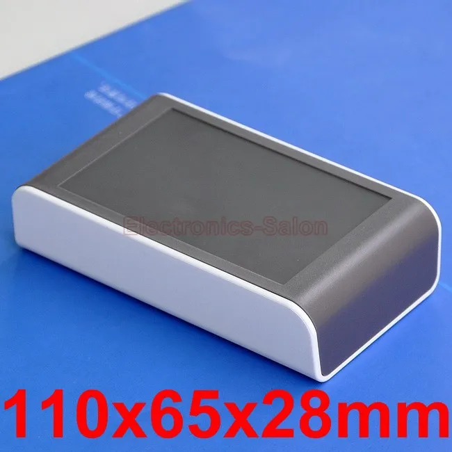 

Desktop Instrumentation Project Enclosure Box Case, White-Brown, 110x65x28mm