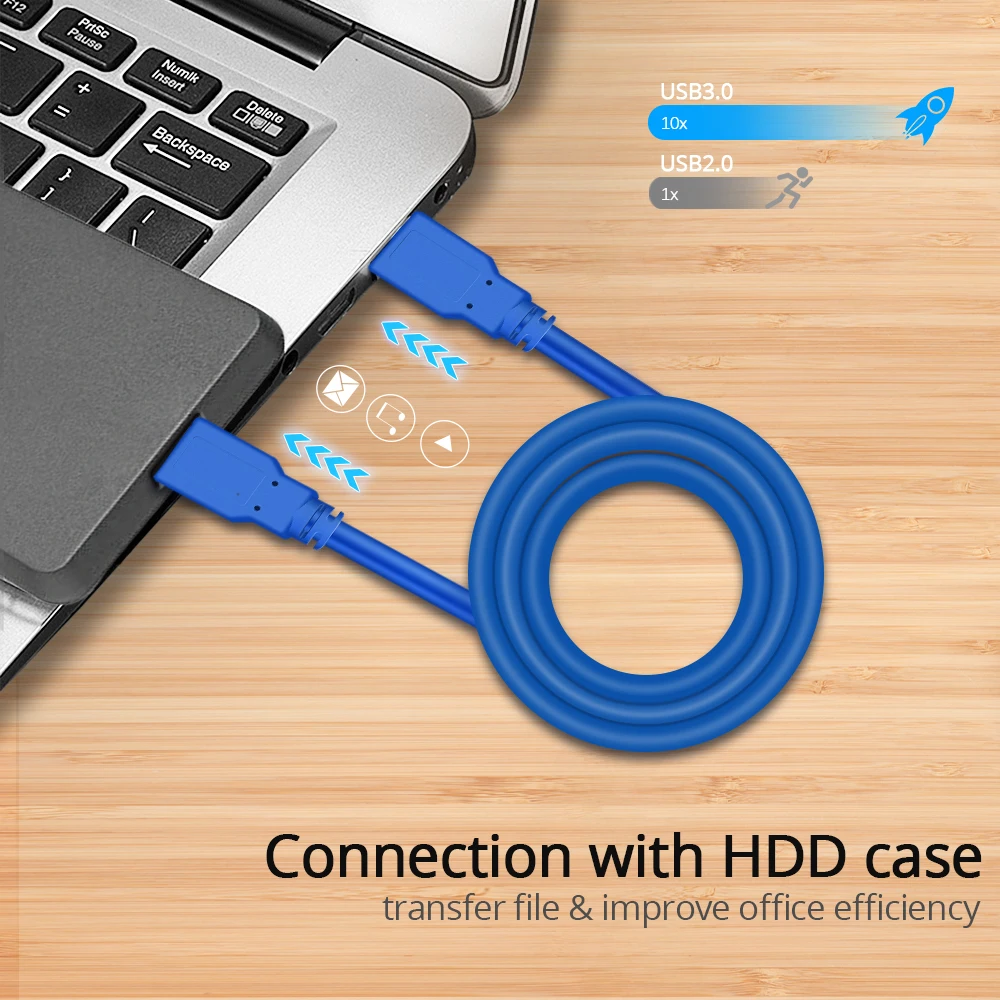 TISHRIC синий USB кабель-удлинитель USB 3,0 Тип «Папа-папа» Тип для передачи данных кабель, шнур синхронизации радиатора жесткий диск супер Скорость 60 см