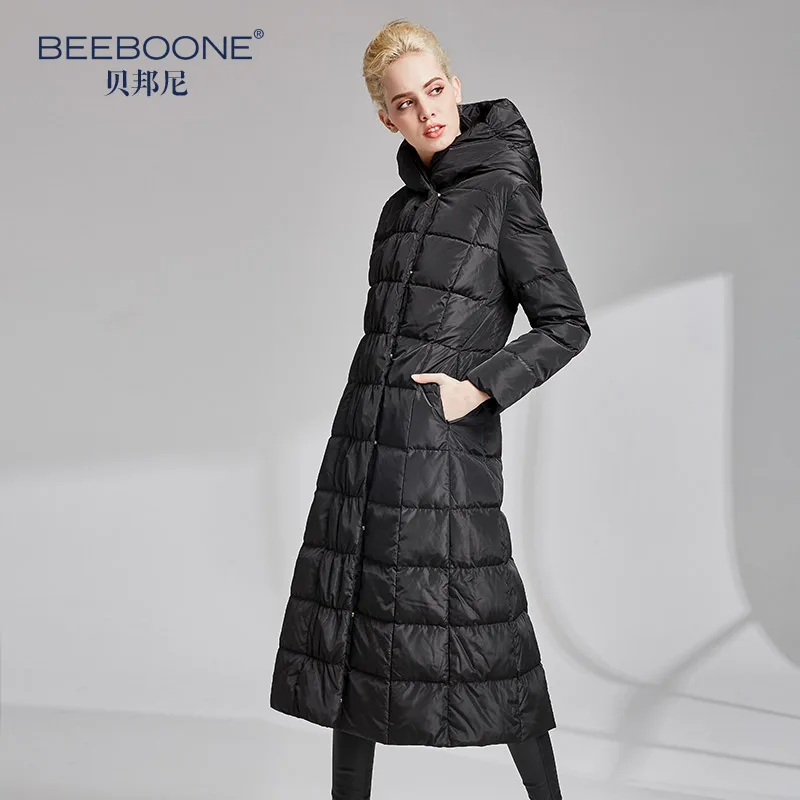 BEEBOONE2019 осень и зима длинный плотный пуховик для женщин брендовые Счетчики Аутентичные