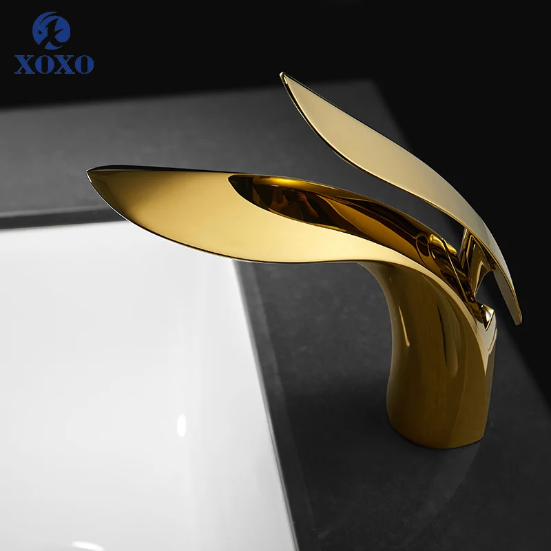 Смеситель для раковины смеситель в ванной комнате с одной ручкой Золотой