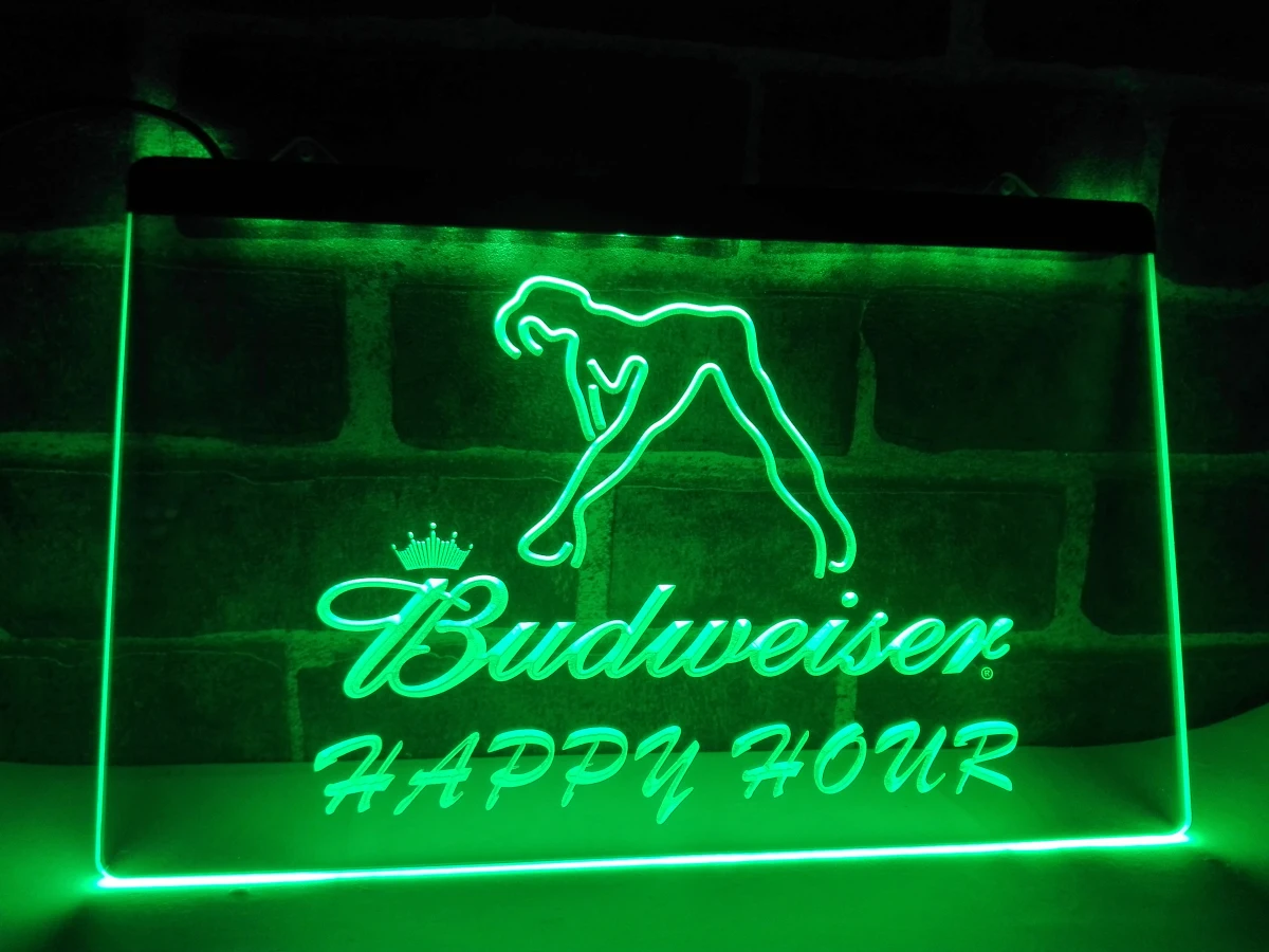LA627 Budweiser пикантные танцор бар счастливые часы неоновая вывеска для организаций и