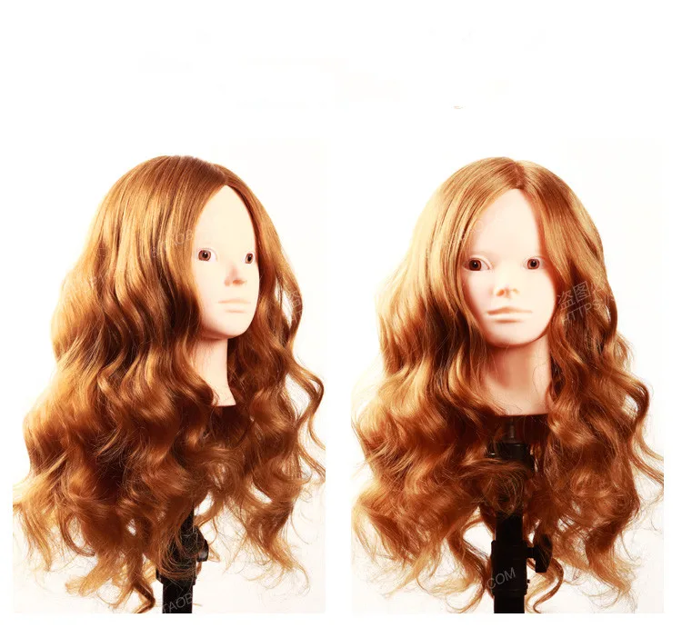 100% головы манекена из человеческих волос 20 дюймов золотые волосы