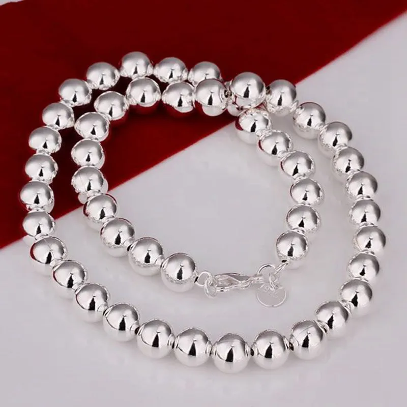 Серебряное ожерелье с подвеской 925 пробы покрытием из серебра блестками 10