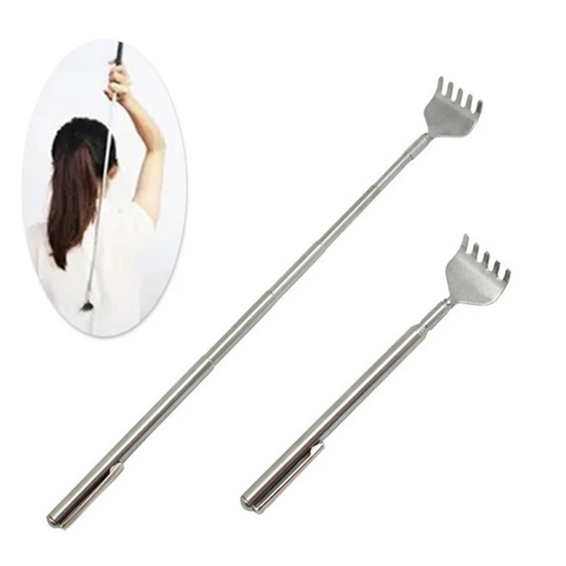 Портативный Нержавеющая сталь Back Scratcher зуд скребки Выдвижная удобный карман скребок массаж инструмент