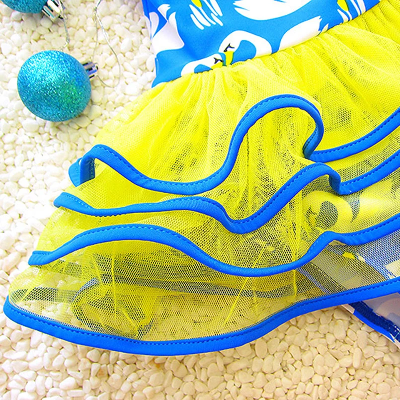 Летний купальный костюм для новорожденных девочек с принтом лебедя одежда