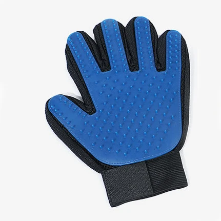 Blue Left Hand Перчатка для удаления волос в виде кошки, расчески, расчески, щетка для животных, перчатка для расчесывания волос, перчатка для ухода за домашними животными, щетка для ванны для домашних животных GL0050 - Цвет: Blue Left Hand