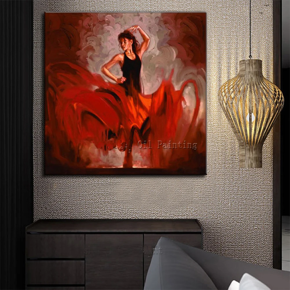 

100% Handpainted Dancing Girl Oil painting Scream by Edvard Munch famous oil painting on canvas for Home wall decoration