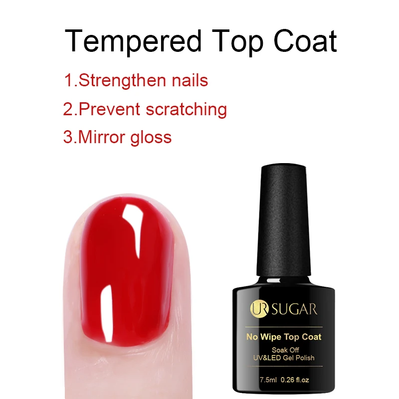 Tempered Top Coat Ur Sugar 7,5 мл светящийся УФ-Гель-лак кошачий глаз светится в темноте 3D Магнитный Гель-лак для ногтей - Цвет: Tempered Top Coat