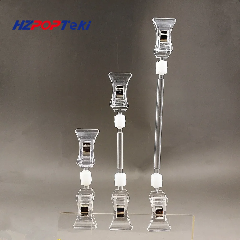 

Clear Plastic Merchandise Sign Paper Memo Card Holder Display POP Signs Clip Swivel Double Promotion Clips Good Quality 3000pcs