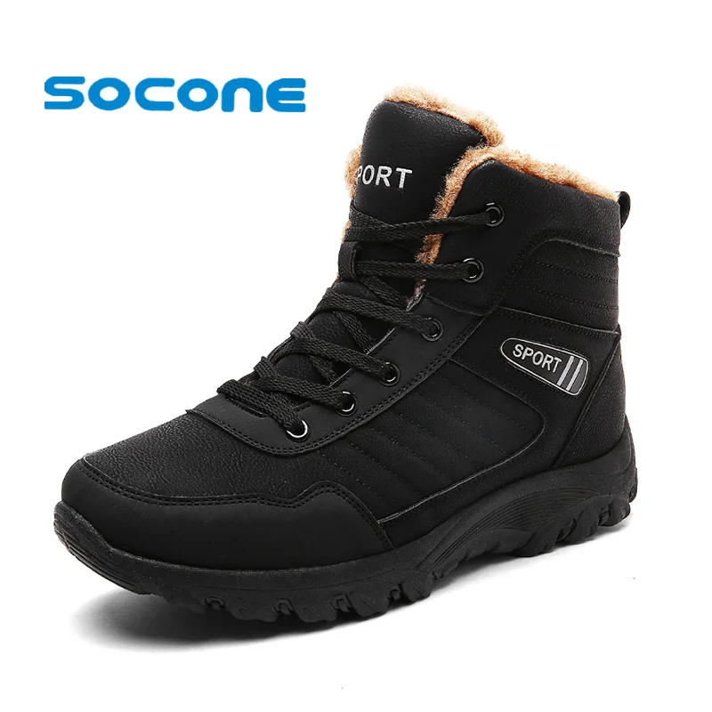 SOCONE/зимние ботинки мужские уличные водонепроницаемые походные безопасная