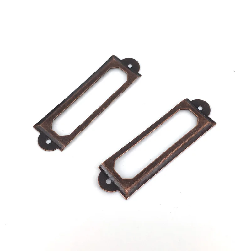 Прямоугольные держатели этикеток античная красная медь Классическая библиотека