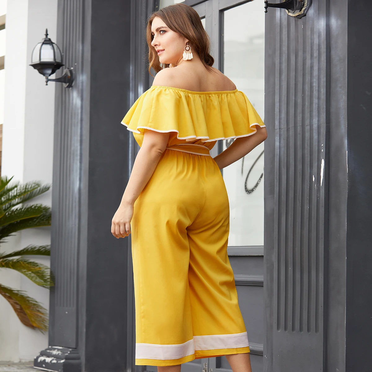 2019 новые женские комбинезоны большого размера платье на одно плечо лямки с