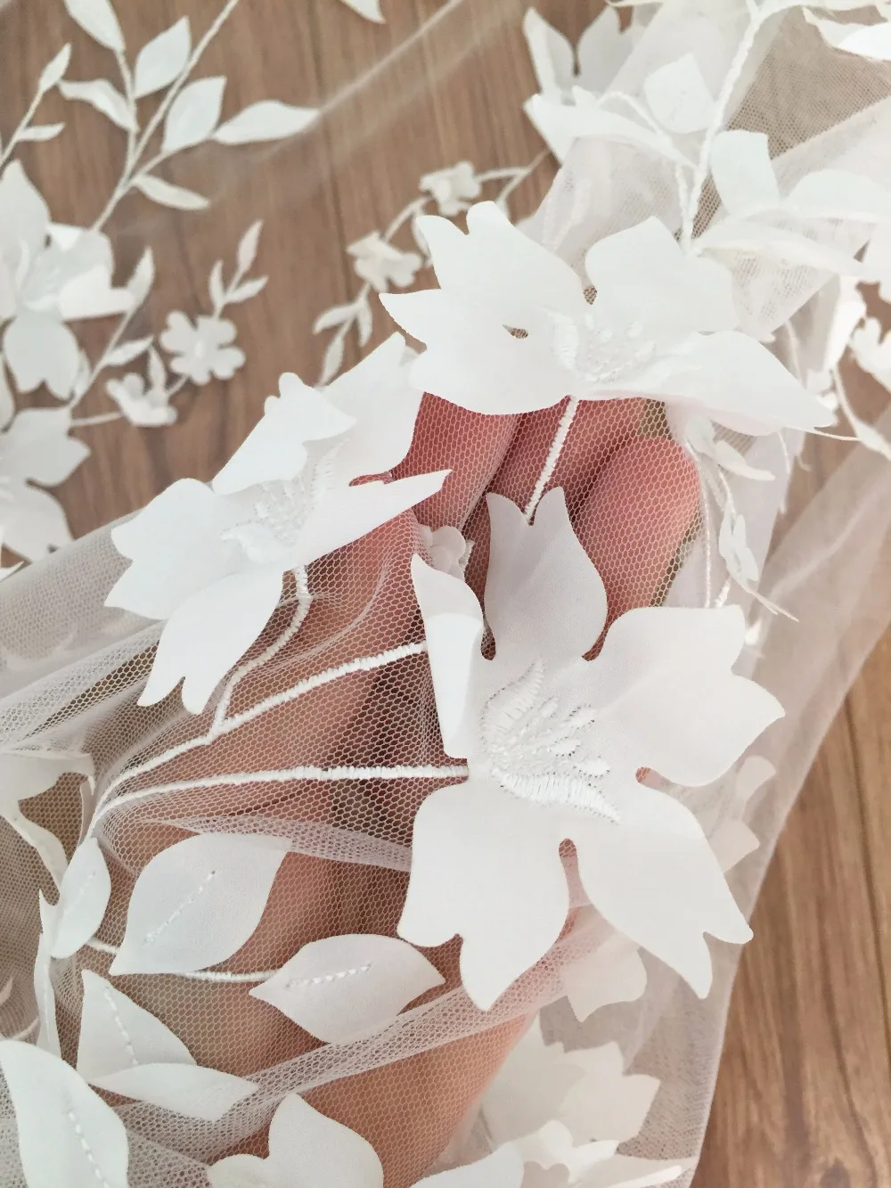 Изысканная Иллюзия 3D лист свадебное платье кружевная ткань изысканная яркая