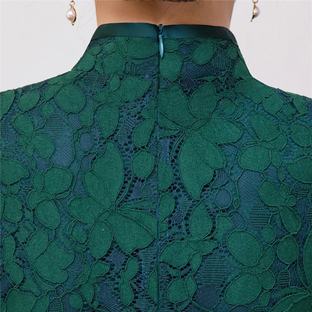 Шанхай история 3/4 рукав китайский традиционный Топ кружево Cheongsam рубашка Qipao Топ кружево китайская блузка для женщин