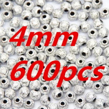 4mm 600pcs Смешанные/серебро/золото/Радуга скраб акриловый шар 4/6/8/10/12/20 мм бусинки цвета космической пыли для подвесок для изготовления ювелирных изделий ремесла Сделай Сам - Цвет: 4mm 600pcs