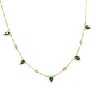 Женское Ожерелье-чокер с зеленым фианитом