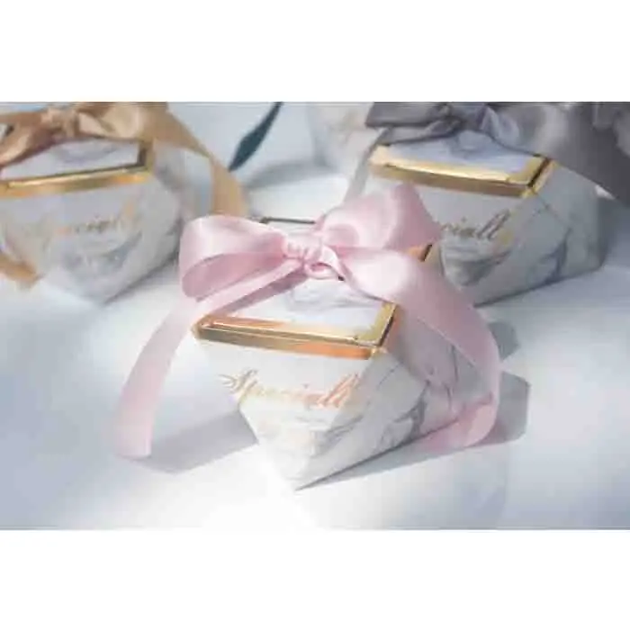 Pink Ribbon 50 шт., Креативные Свадебные сувениры в стиле мрамора, вечерние подарочные коробки, подарочные коробки для дня рождения, рождественского декора, коробки для конфет - Цвет: Pink Ribbon