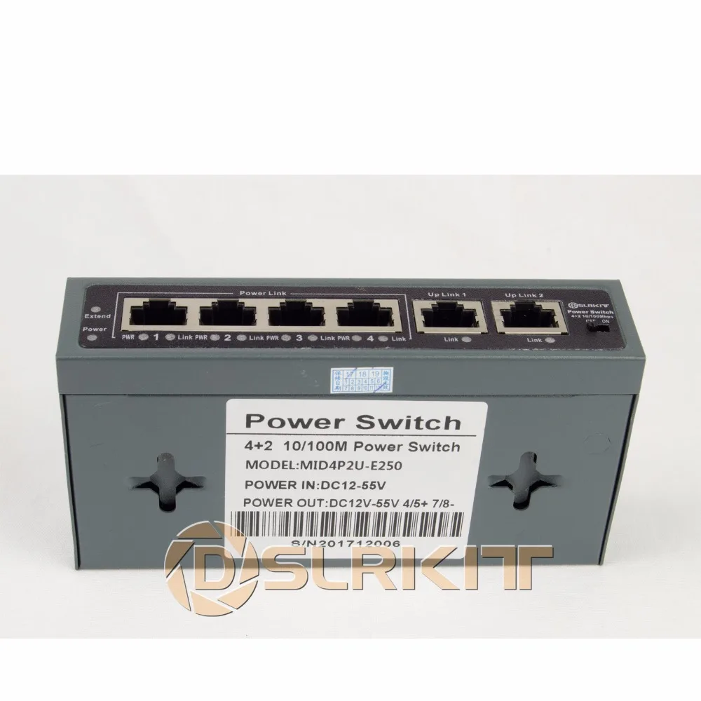 DSLRKIT 250 м 6 портов 4 PoE выключатель инъектор питания по Ethernet без адаптера питания