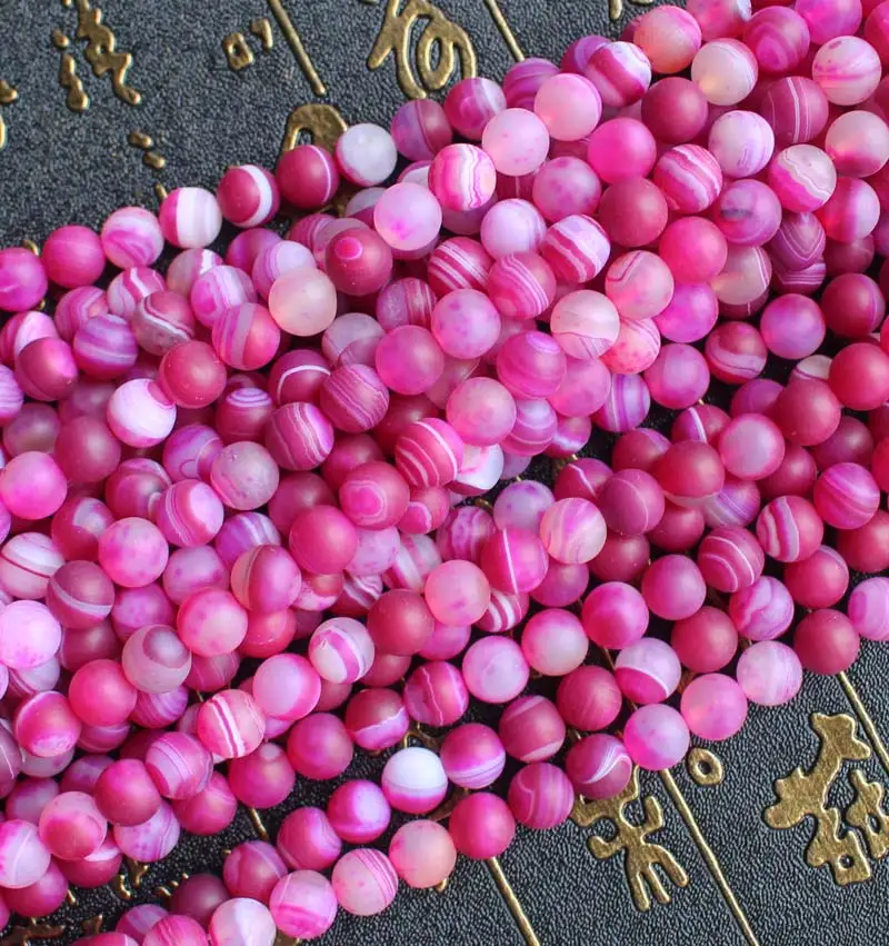 Frost Plum/ Orange Strip Agat Round Loose Beads 15inch For DIYJewelry making!We provide mixed wholesale for all items ! | Украшения и