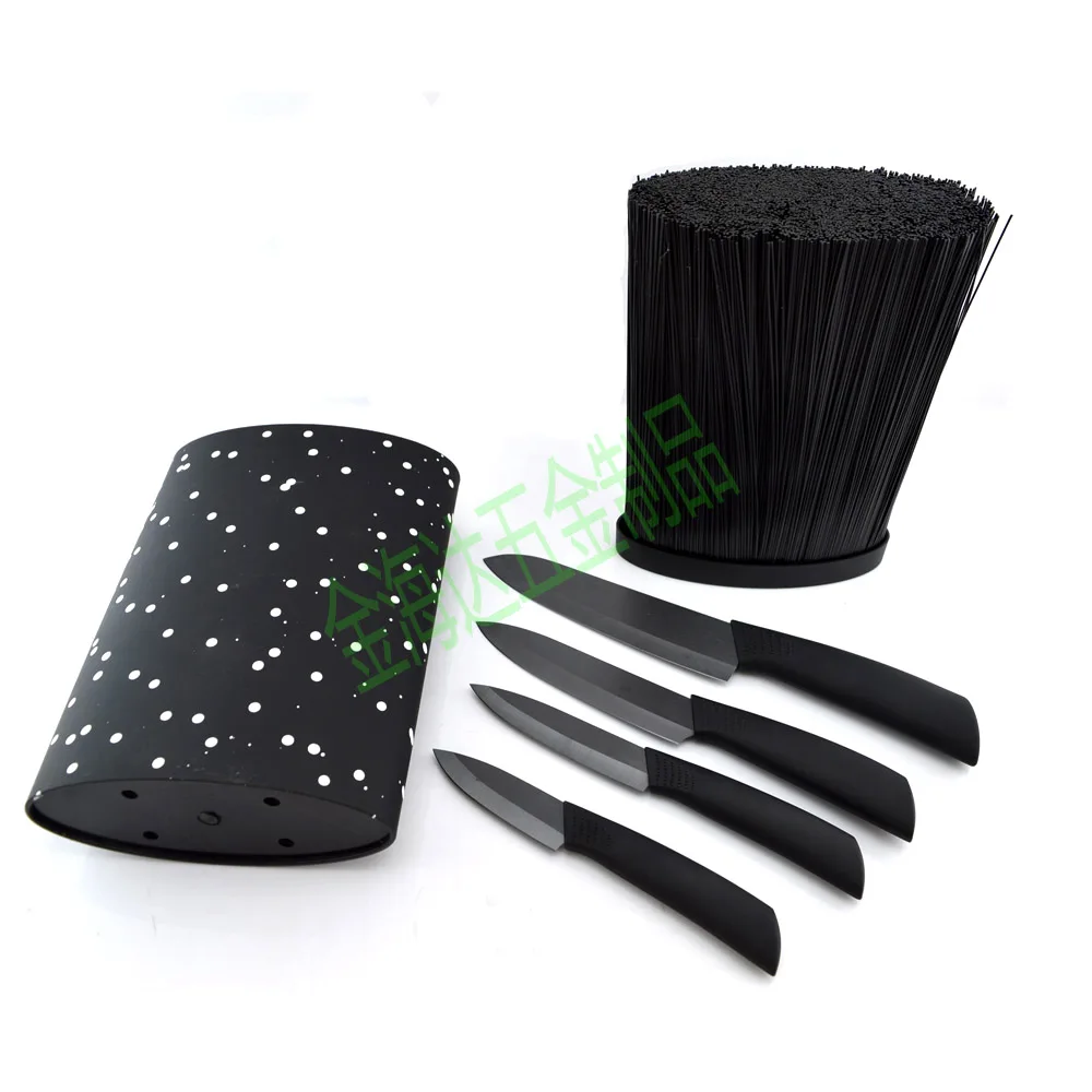 Универсальный пластиковый держатель для ножей овальной формы с 4 черными