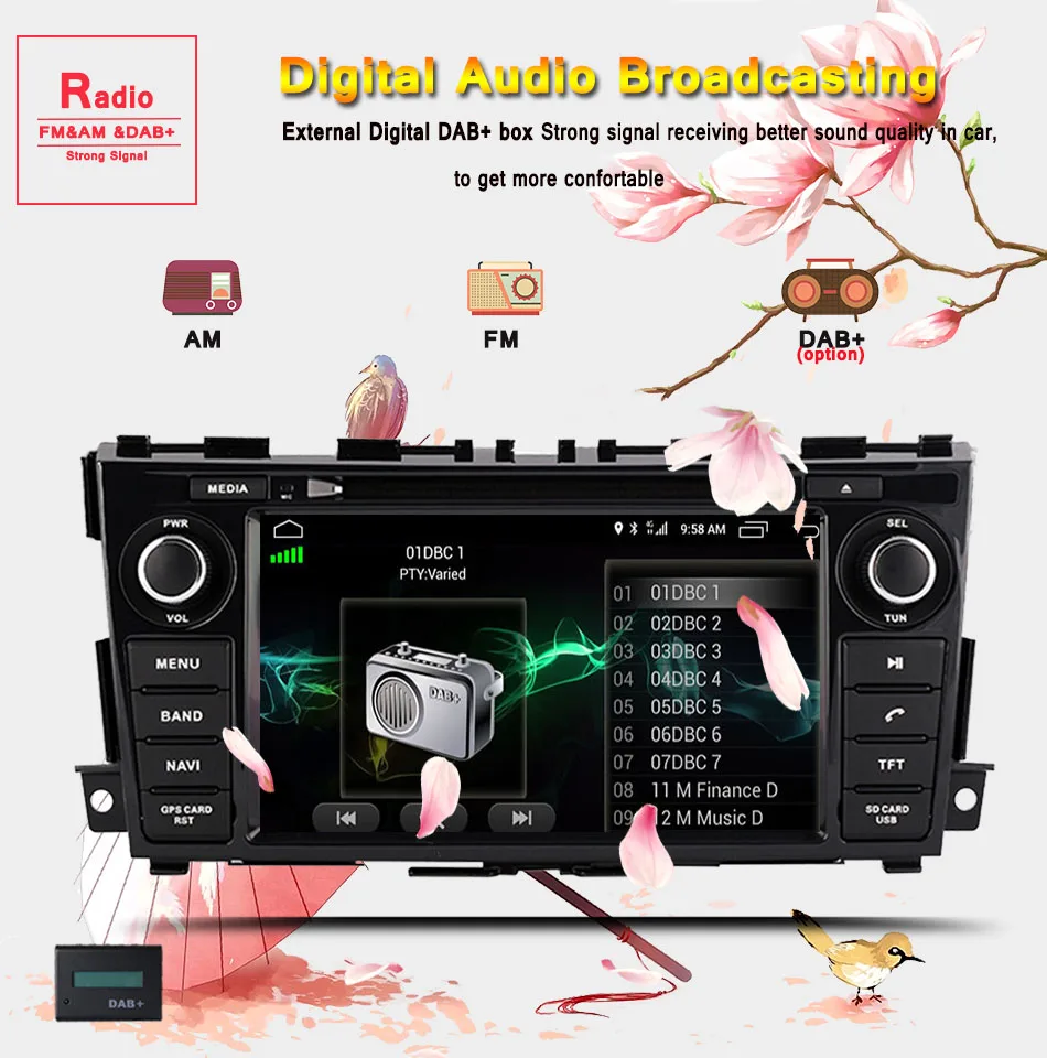 " Автомагнитола стерео для Nissan Teana Altima 2013- Android 9,0 автомобильный dvd gps плеер с 4 г ram 64 г iNand магнитофон