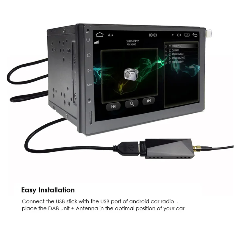 DAB коробка только Европа 2Din Авторадио, Usb Dab Автомобильная Радио Антенна для Универсальный автомобильный радиоприемник приемник Dab+ Usb кабель цифровой аудио