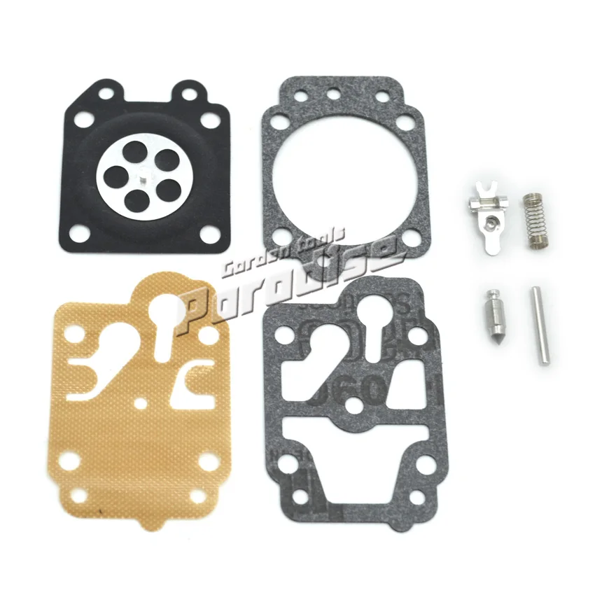 Комплект для ремонта карбюратора мотокосы 43cc 52cc с диафрагмой и инструментом для восстановления, запчасти и уплотнительные кольца для 430 520 триммеров.