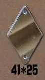 diamond 41x25mm Пришить серебряное акриловое зеркало кристалл страз Диамант с плоской задней зеркальной бусины с отверстием для DIY свадебное платье одежда - Цвет: diamond 41x25mm