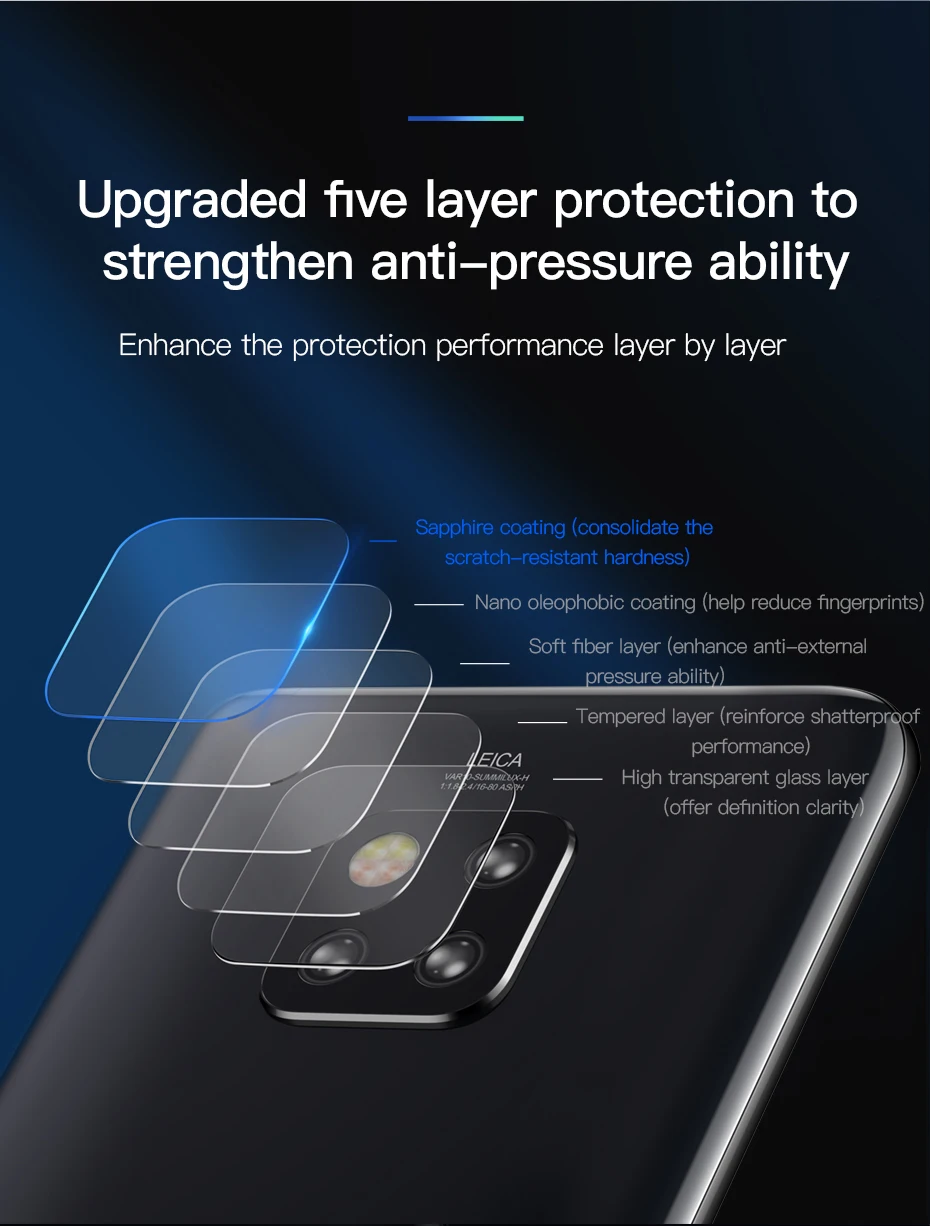 Baseus 0,2 мм закаленное стекло объектив камеры для huawei mate 20 Pro задняя камера стекло экран протектор Защитная пленка для mate 20 X