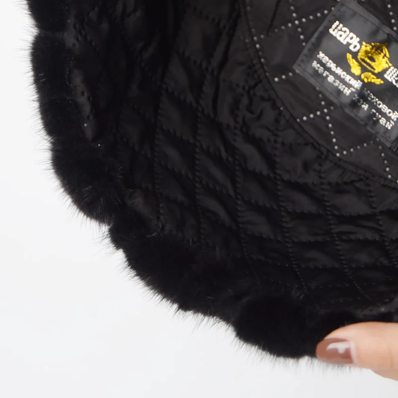 Wucifo 2019 100% Natural mink fur hat men New Fashion Men's Real Mink Fur Cap Winter Warm Top Hat Headgear Beanie Beret | Аксессуары