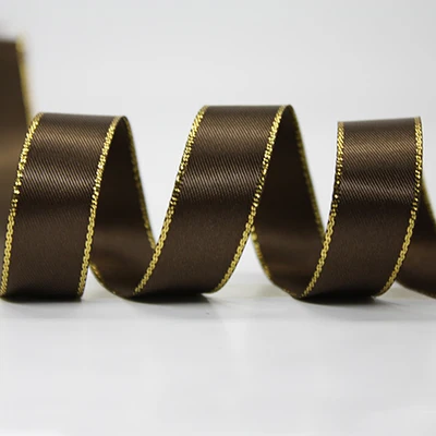 

Атласные ленты с золотистыми краями, 100 ярдов, 6/9/16/22/25/38 мм, 850 цветов, «сделай сам»