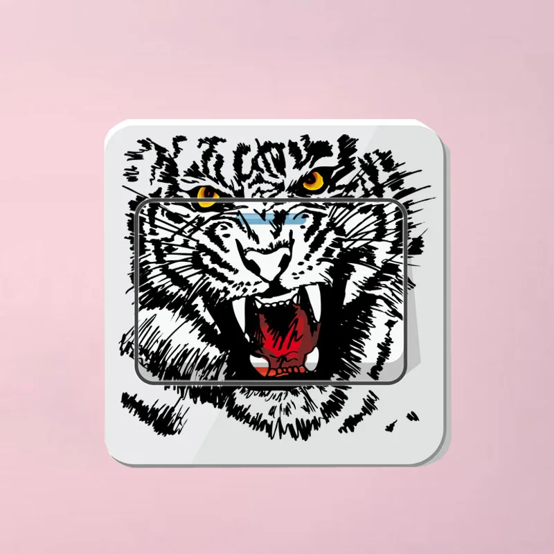 YOJA отличительные Angry Beast магический переключатель Тигры настенные стикеры декор